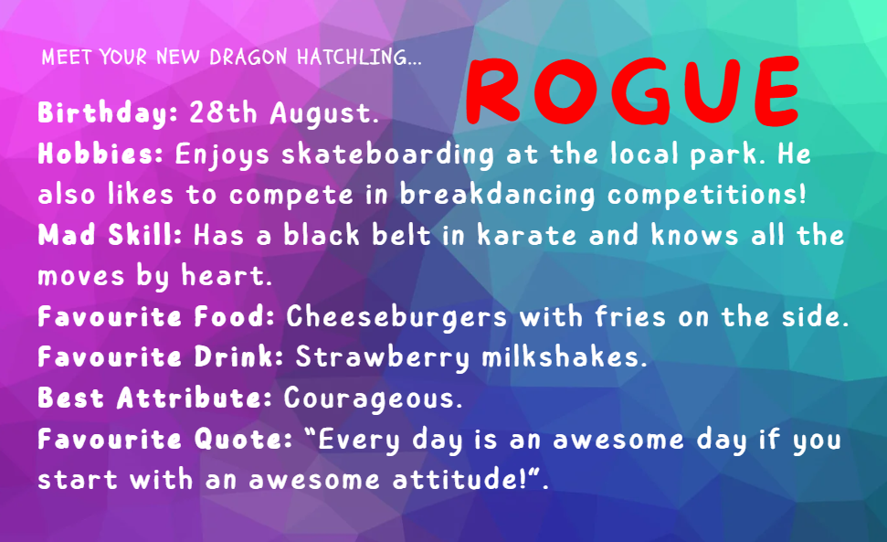 Rogue - Dragon Hatchling & Egg Set - Bright Red