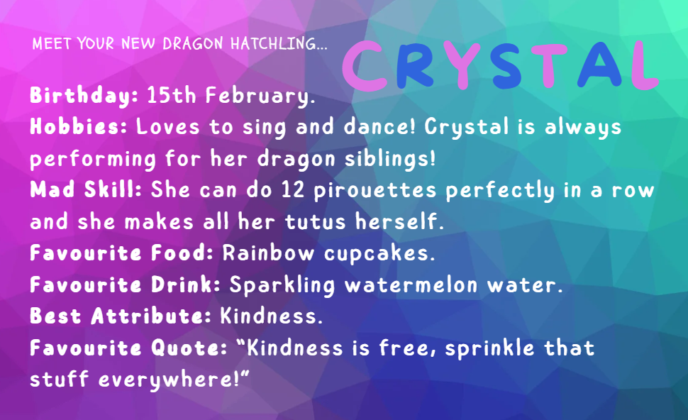 Crystal - Dragon Hatchling & Egg Set - Pink/Blue Metallic