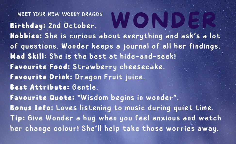 Wonder - WORRY Dragon - Purple/Pink