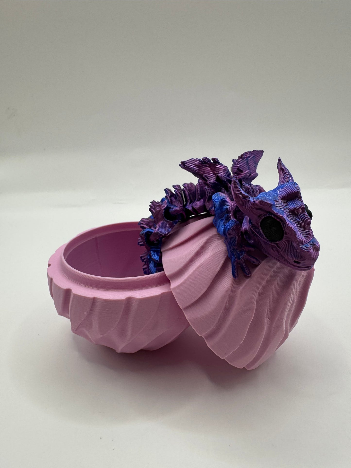 Crystal - Dragon Hatchling & Egg Set - Pink/Blue Metallic