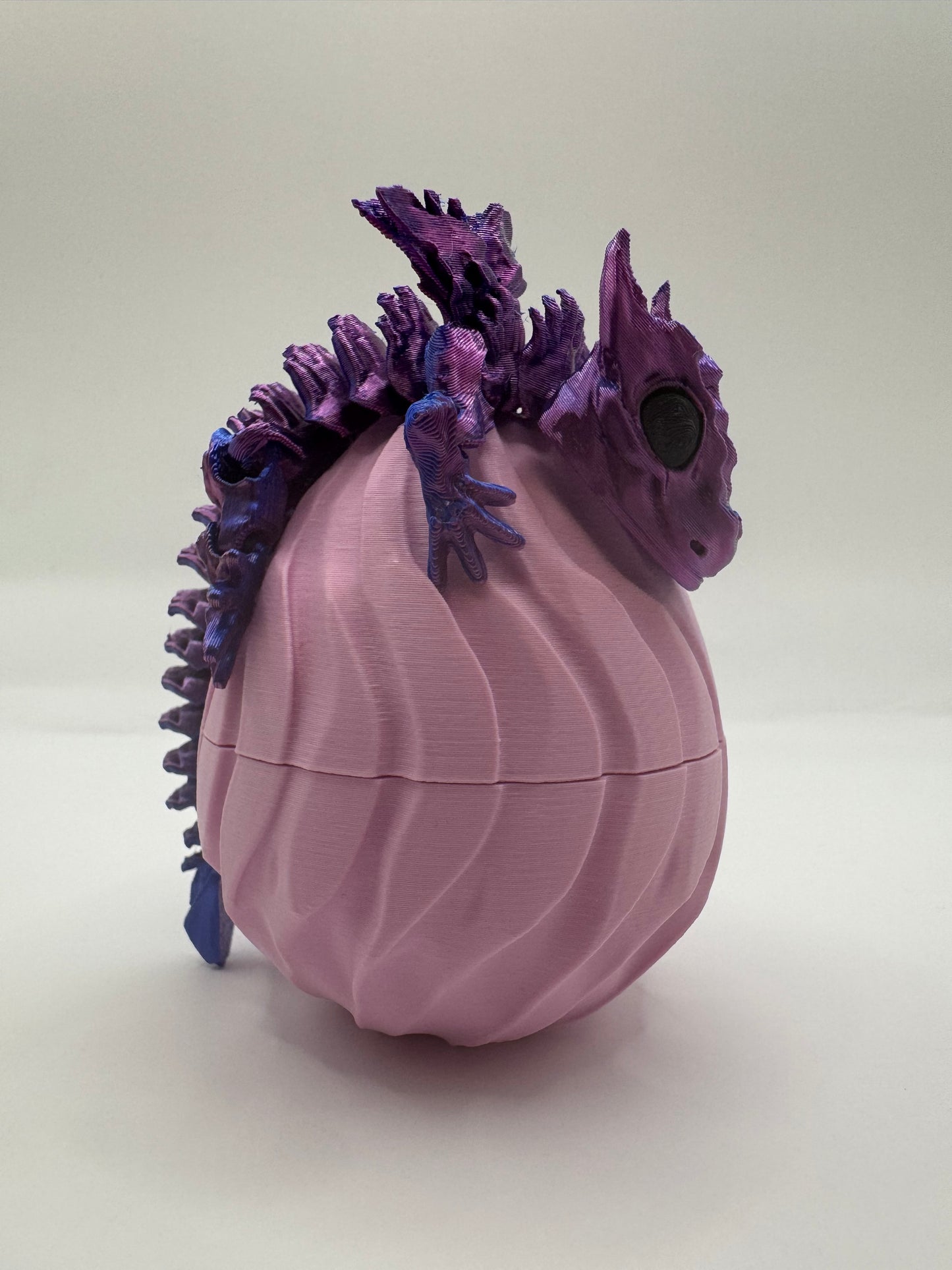 Crystal - Dragon Hatchling & Egg Set - Pink/Blue Metallic