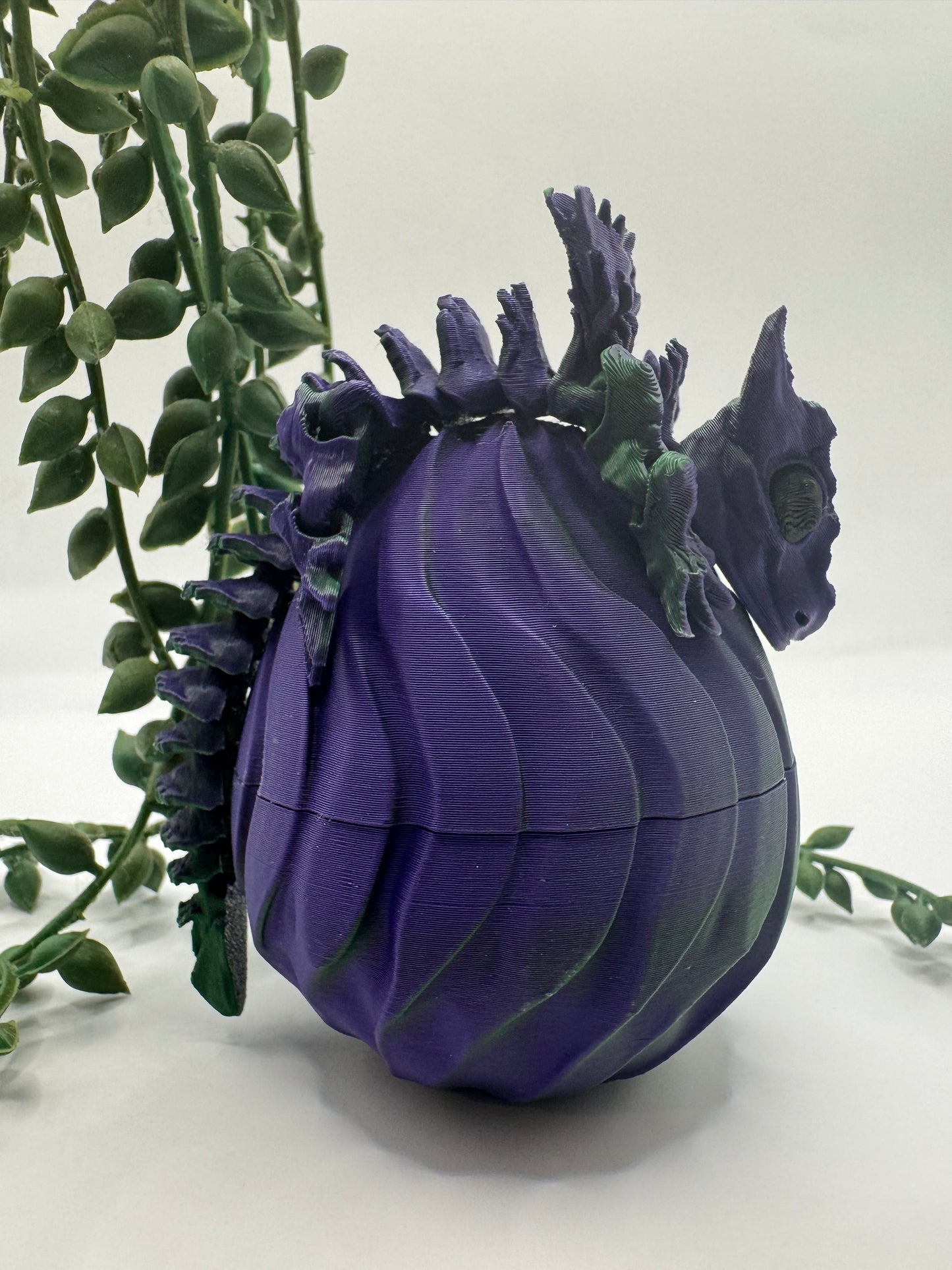 Fern - Dragon Hatchling & Egg Set - Matte Purple/Green
