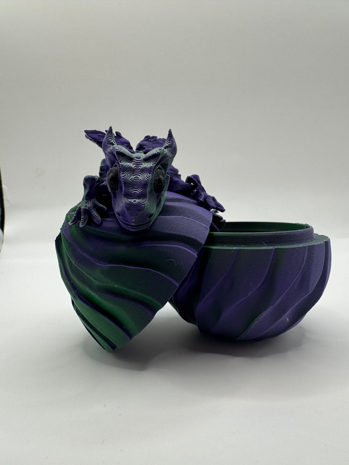Fern - Dragon Hatchling & Egg Set - Matte Purple/Green