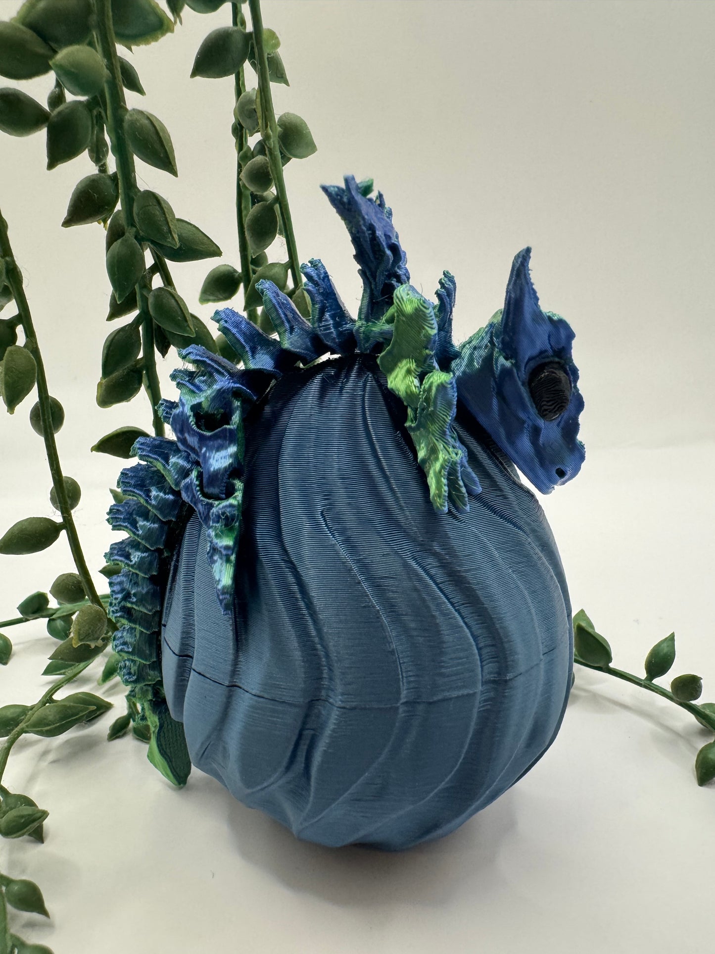 Trance - Dragon Hatchling & Egg Set - Metallic Blue/Green