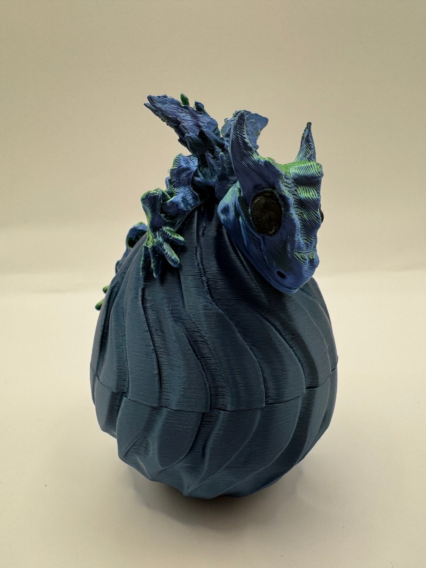 Trance - Dragon Hatchling & Egg Set - Metallic Blue/Green