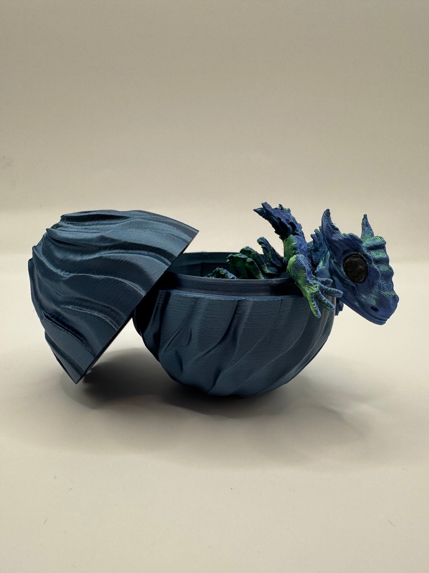 Trance - Dragon Hatchling & Egg Set - Metallic Blue/Green