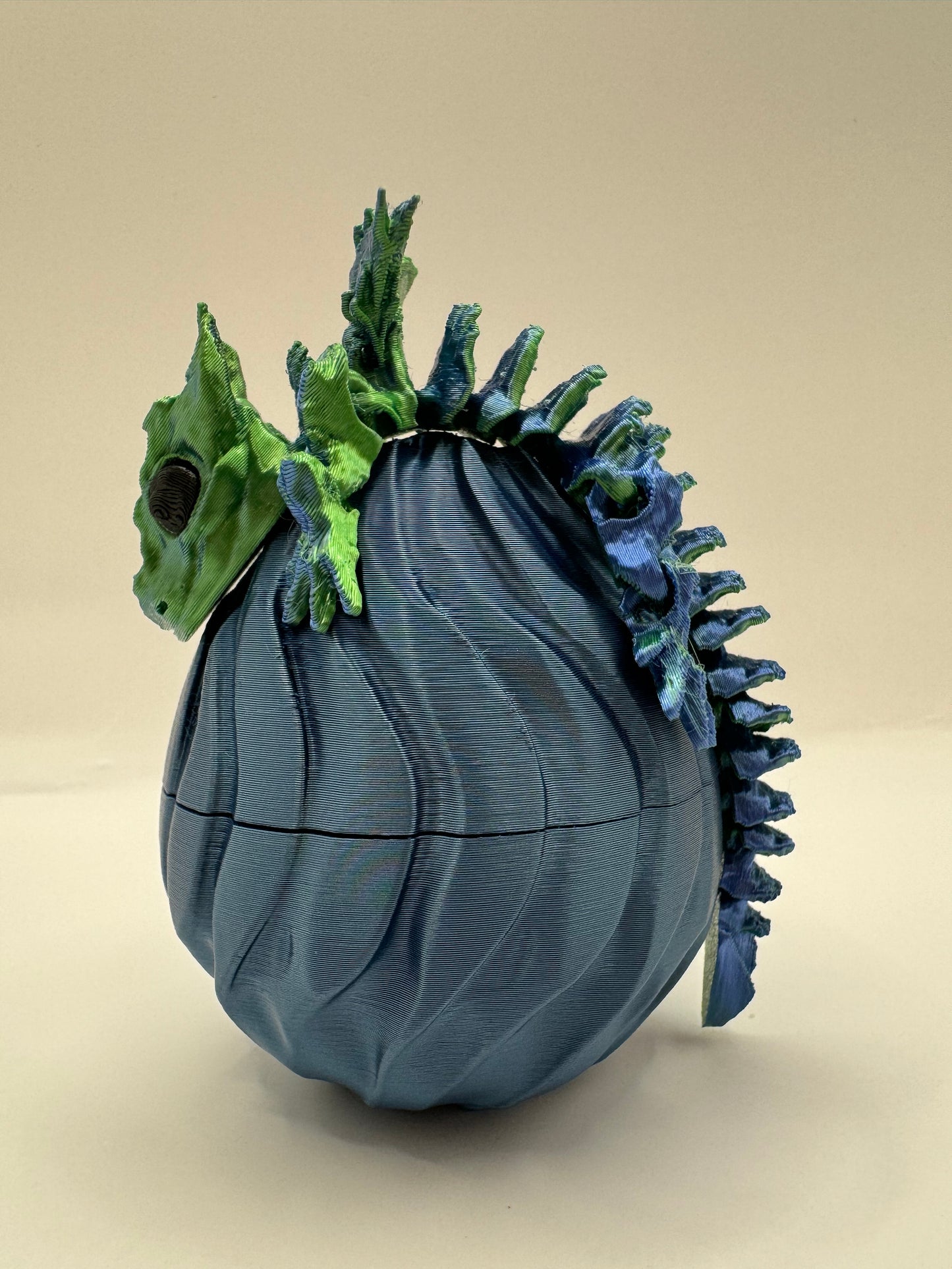 Trance - Dragon Hatchling & Egg Set - Metallic Blue/Green